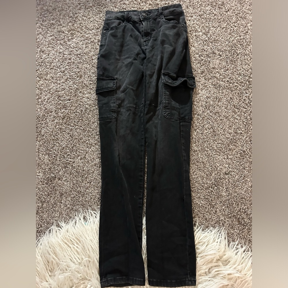 Black cargo jeans